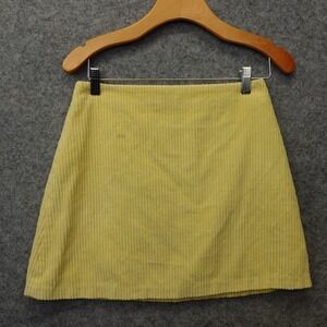 Yellow Butter Corduroy Skirt Womens SMALL WILFRED Aritzia A line Mini Fall